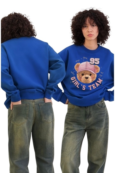 ArtYus Φούτερ Unisex με μακρύ μανίκι Girl's Team Transfer με τύπωμα με λαιμόκ...