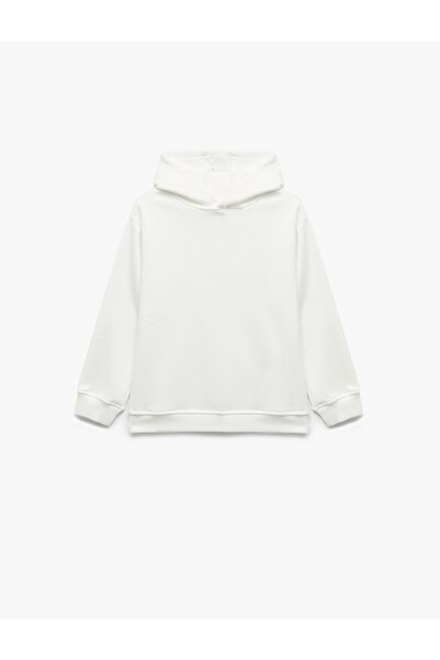 Koton Oversize Şardonlu Uzun Kollu Basic Kapşonlu Sweatshirt