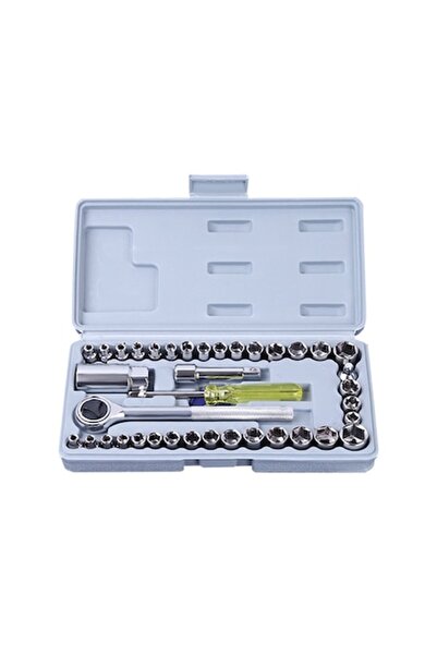 OEM Set de chei tubulare compacte cu clichet 4/16 mm, 40 bucati, Argintiu