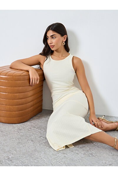 Take Two By Styli Solid Bodycon Sleeveless Midi Dress