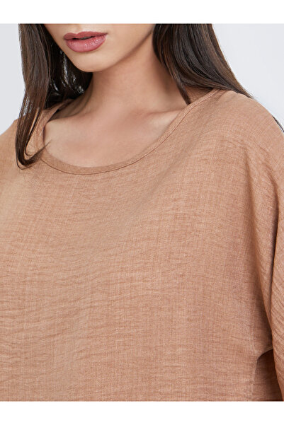 Take Two By Styli Brown Short Sleeve Top and 3/4 Length Pants Co-Ords