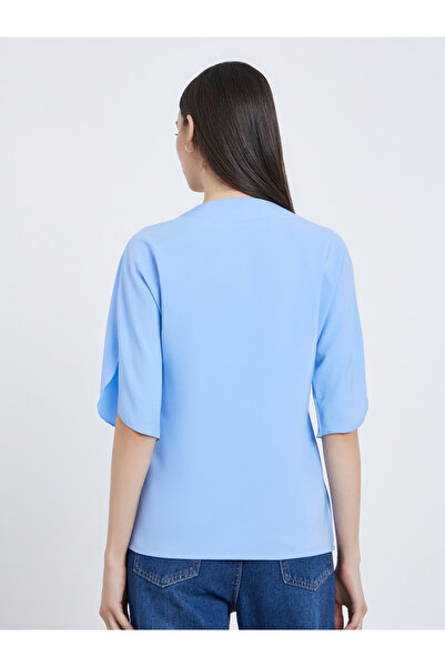 Take Two By Styli Women Blue Short Sleeve Blouse