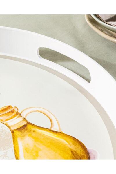 Madame Coco Olive Yuvarlak Tepsi