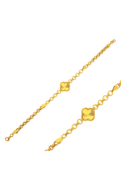 Pirnus Diamond 22 Ayar Altın Yonca Bileklik