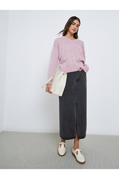 Styli Women Pink V-Neck Regular Fit Sweater