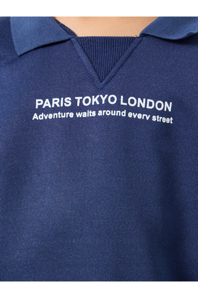 Styli Toddler Boys Slogan Print Sweatshirt and Joggers Set