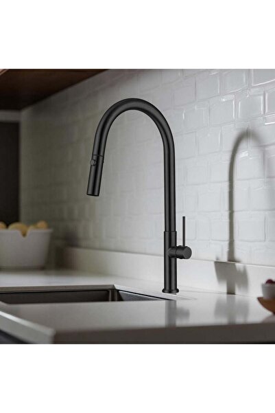 Danube Home Milano Magic Pull Out Sink Mixer | Matt Black | Brass | 5 Year Warranty | Modern Design