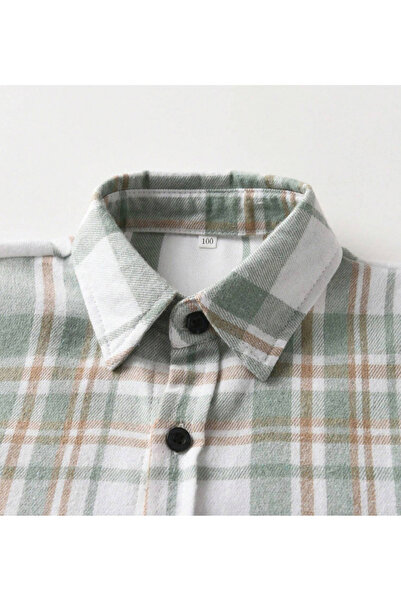 Take Two By Styli Boys Grey Checked Button Front Shirt