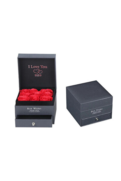velve Κουτί αξεσουάρ "Love Magic" με συρτάρι, 16 σαπουνένια τριαντάφυλλα, ευχ...