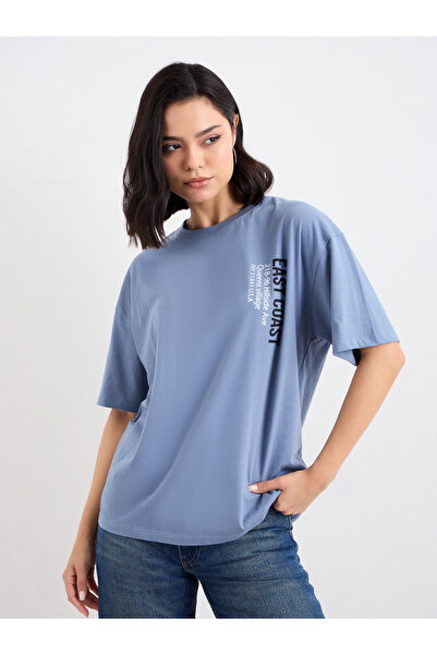 Styli Slogan Print Longline Oversized T-Shirt