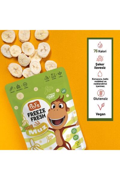 Pol's Freeze Fresh Dondurularak Kurutulmuş Kukuli Muz 20 gr