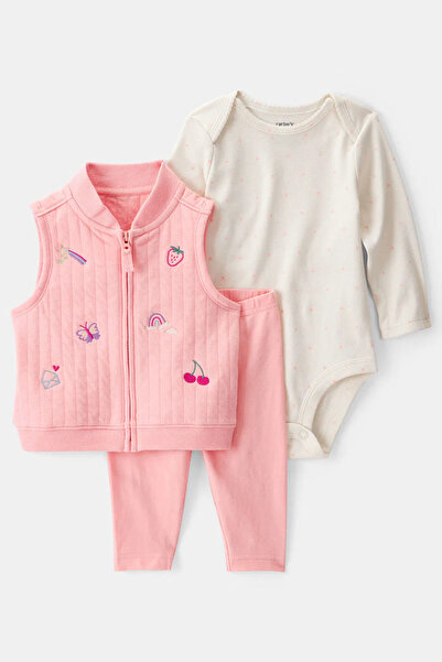 Carter's Kız Bebek Pembe Yelekli Set