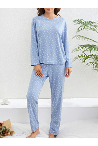 Take Two By Styli Women Heart Print T-Shirt and Pyjama Set