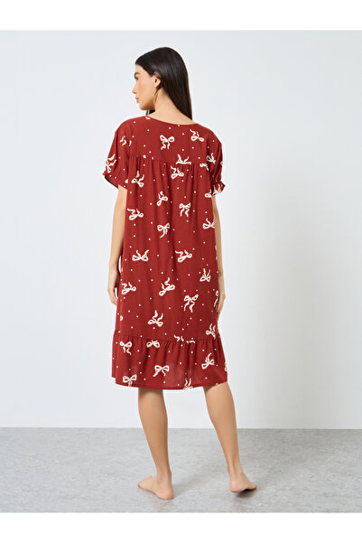 Take Two By Styli All Over Bow Print Nightdress