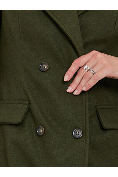 Styli Olive Buttoned Midi Coat