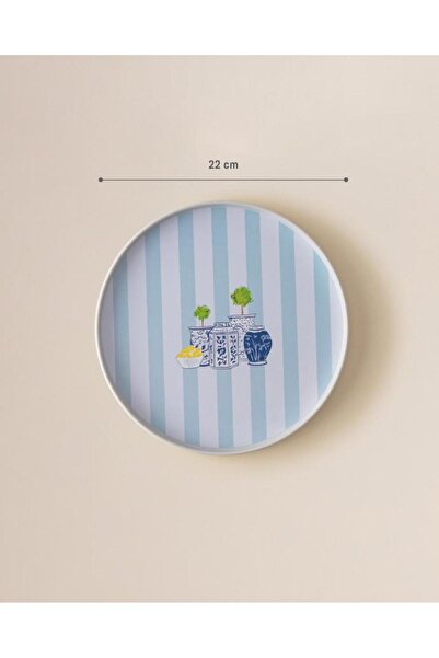 Madame Coco Carine Yuvarlak Sunum Tepsi - Renkli Çay Kahve