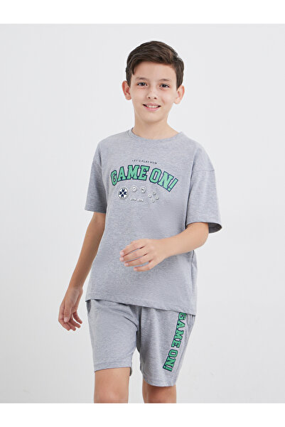 Styli Graphic Print Cotton T-Shirt and Shorts Set