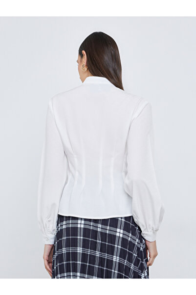 Styli Buttoned Balloon Sleeve Blouses