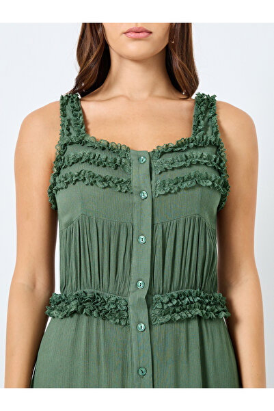 Styli Crinkled Rayon Strappy Maxi Dress