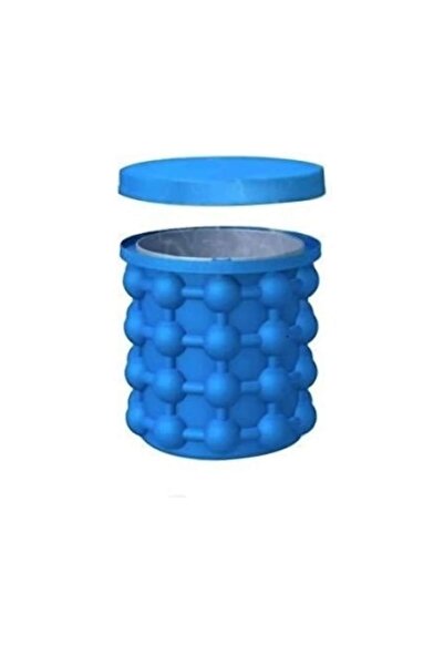 ABS Παγομηχανή 2 σε 1 για στρογγυλά παγάκια και ψύξη μπουκαλιών, μπλε