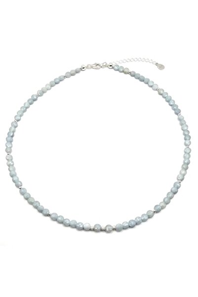 Lexy's Boutique Colier ajustabil, din argint 925, Lexy's Boutique, pietre semipretioase acvamarin, max 46 cm