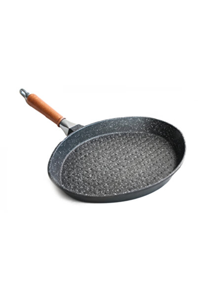 ANTIK ARS Tigaie ovala 40x25xh4,5cm cu maner, aluminiu, strat antiaderent