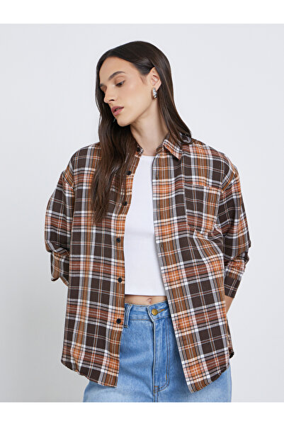 Styli قميص منقوش بأزرار وجيب على الصدر