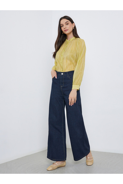 Take Two By Styli Striped Buttoned Oversized Blouse