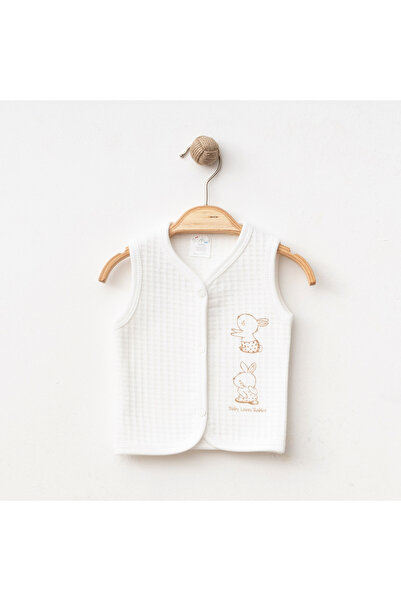 BABYLİM Rabbit Printed Basic Quilted Vest 100% Cotton