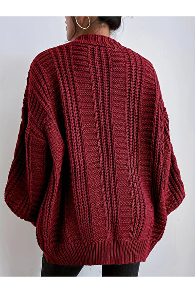 Take Two By Styli Plus Size Button Front Cable Knit Cardigan