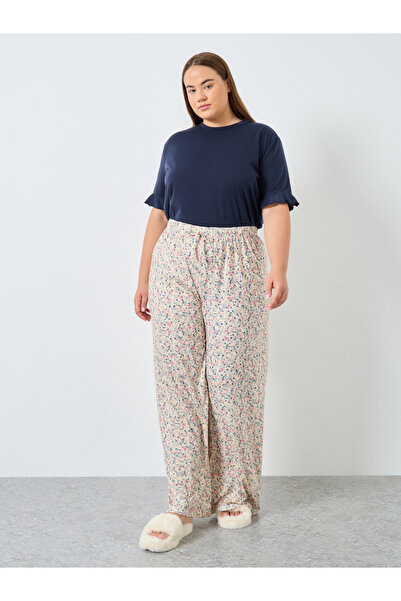 Styli Plus Size Women Floral Print Top and Pyjama Set