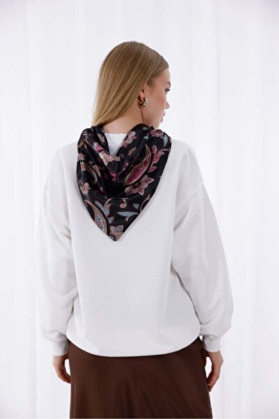 Pulli Collection Fular Detaylı Nakışlı Oversize Sweatshirt