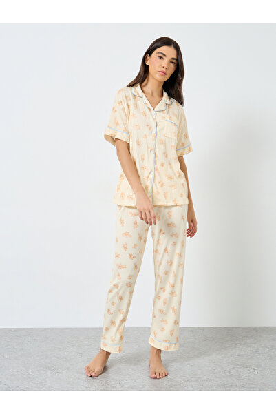 Take Two By Styli Pack of 3 - Bear Print Shirt, Shorts and Pyjama
