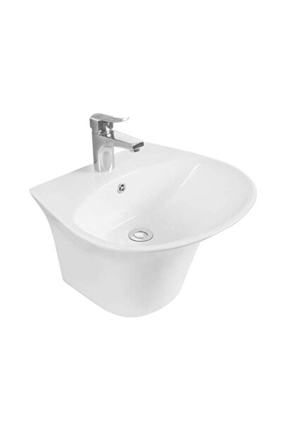 Danube Home Milano Wall Hung Wash Basin 565x470mm | Elegant White Ceramic | Space Saving | 5 Year Warranty