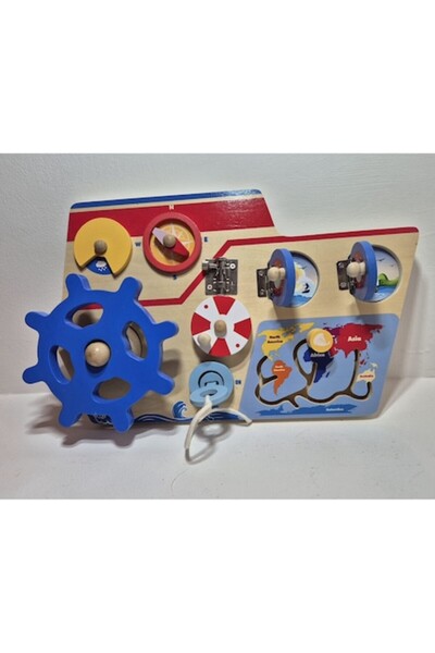 OEM Placa interactiva Montessori, Vaporasul Piratilor, din lemn