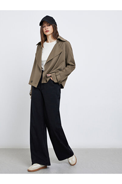 Styli Women Brown Boxy Fit Trench Jacket