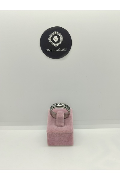 Onur Gümüş 316 ayar Ortası Dönen Çelik Stres Yüzüğü