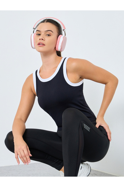 Styli Contrast Edge Longline Medium Support Sports Bra