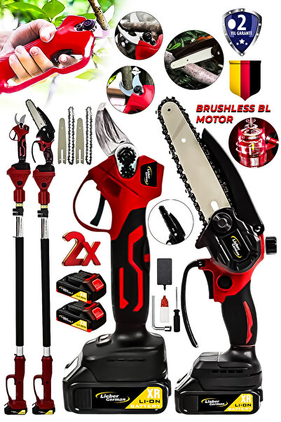 Lieber German RED 3Lu Set Dal Budama Testeresi & Dal Budama Makası & 2.5 M Teleskopik Uzatma