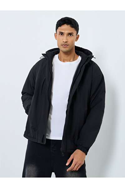 Styli جاكيت رجالي قصة فضفاضة بغطاء رأس ومضاد للرياح