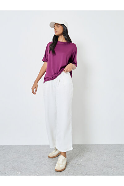 Take Two By Styli Women Purple Oversized T-Shirt