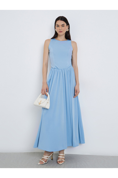 Take Two By Styli Solid Sleeveless A-Line Midi Dress