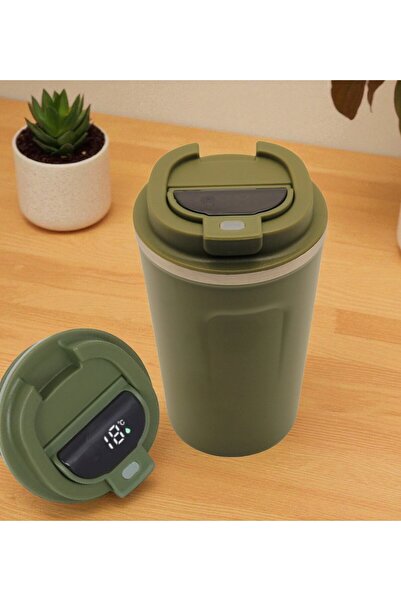 HEDİYEBİZİZ ترمس ذكي دريسيلي 380 مل - أخضر