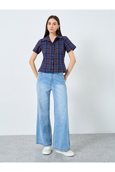 Take Two By Styli Checked Print Buttoned Spread Collar Shirt