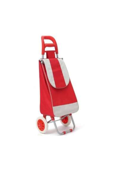 OEM Shopping Cart, Two Wheels, Foldable, Red/White, 42 Liters, 97 cm