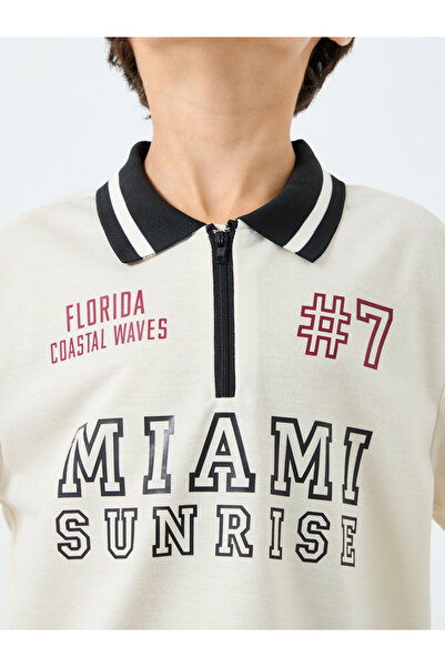 Styli Boys Half Zip Printed Polo and Joggers Set