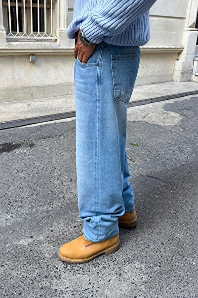 Flaw Wear Blugi largi, lavabili, cu dungi, albastru gheață