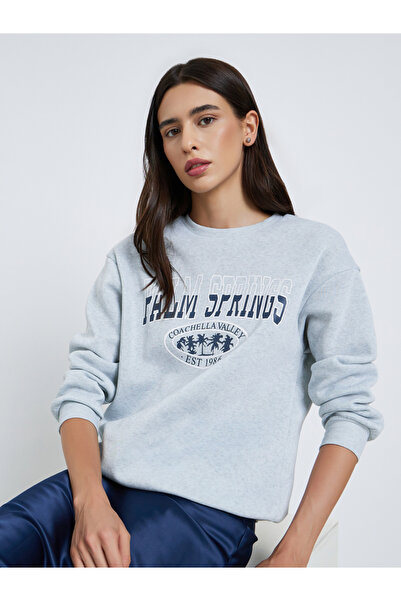 Take Two By Styli Grey Palm Springs Graphic Regular Sweatshirt