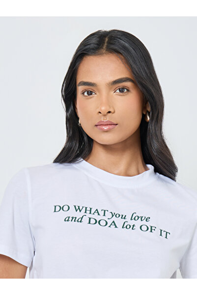 Take Two By Styli White Regular Fit Slogan T-Shirt