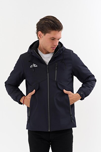SİVAİST Men's Navy Blue Outdoor Water Repellent Hooded Jacket – Windproof, Lightweight, and Durable
